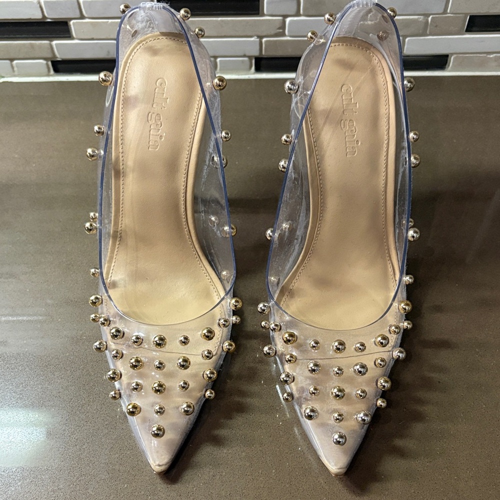 Clut Gaia Clear Studded Women's Heels